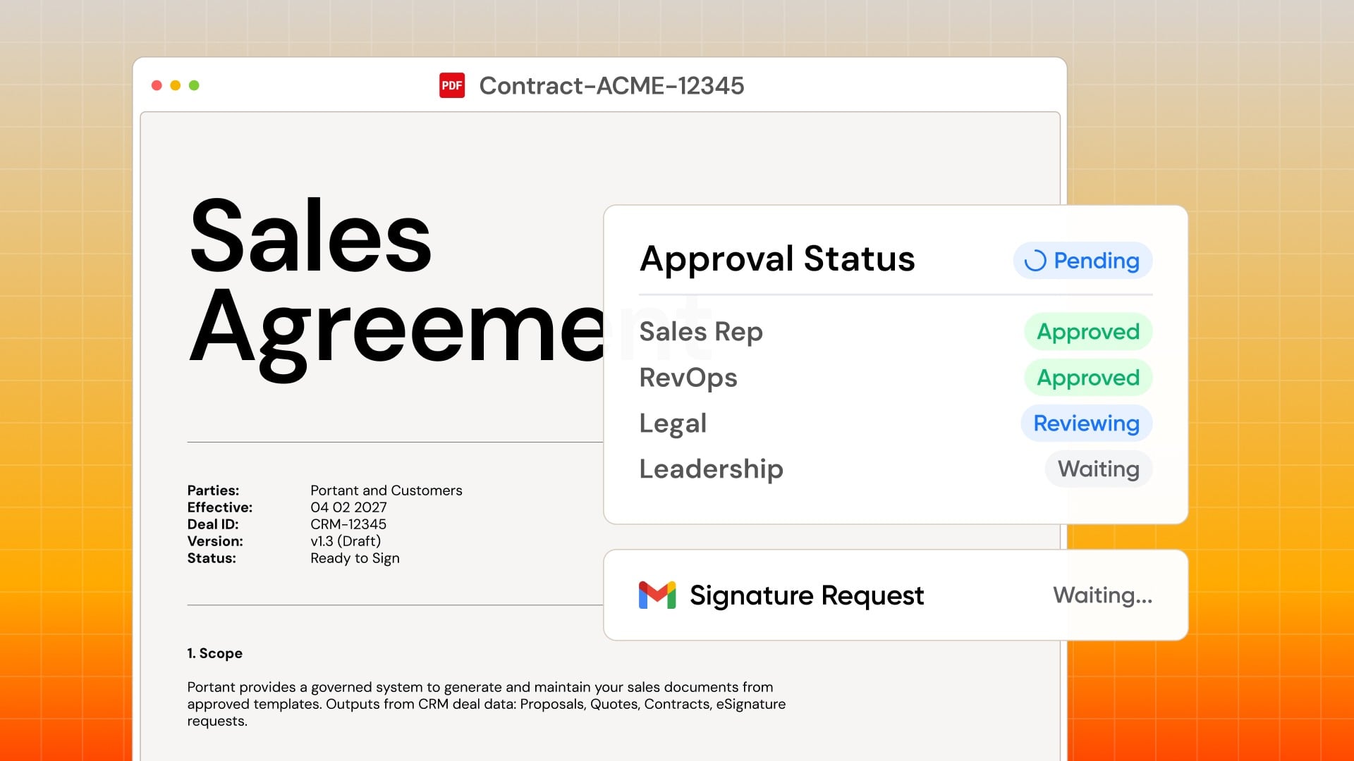 Send e-signatures and create approval workflows