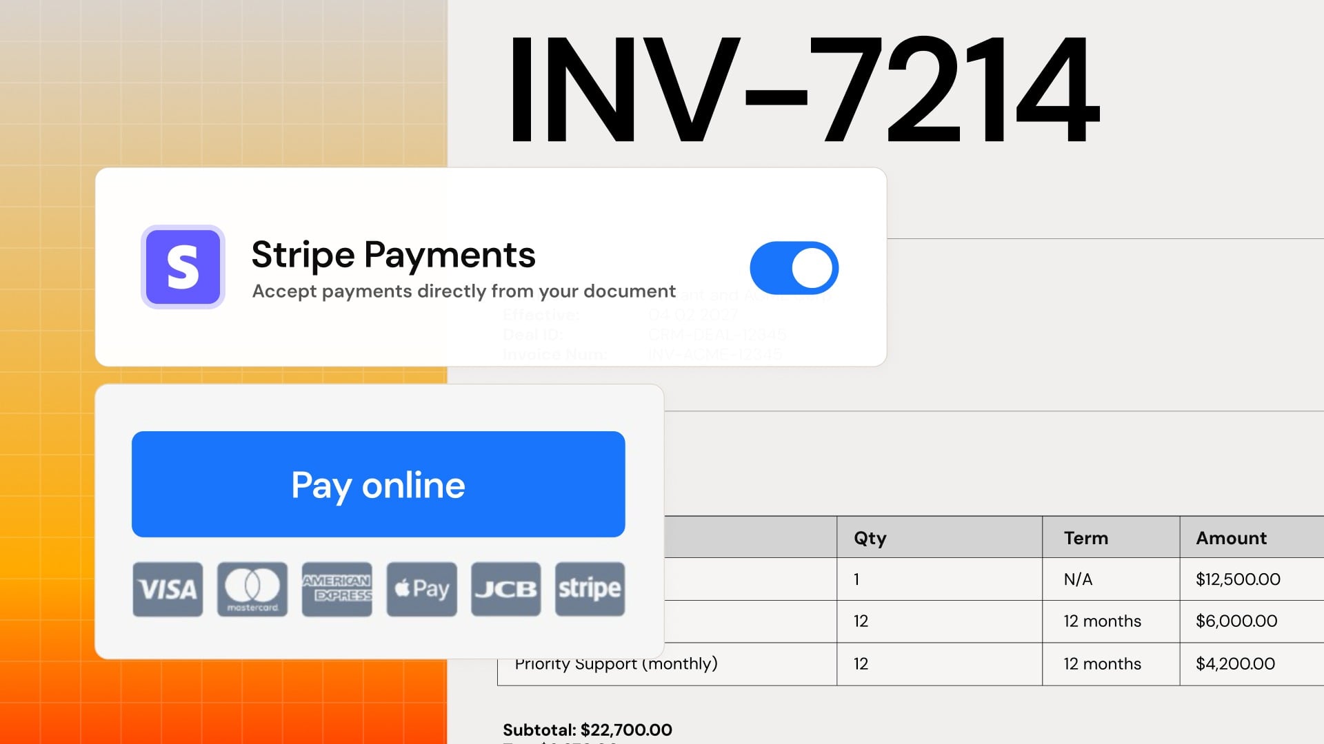 Add Stripe payment links to documents