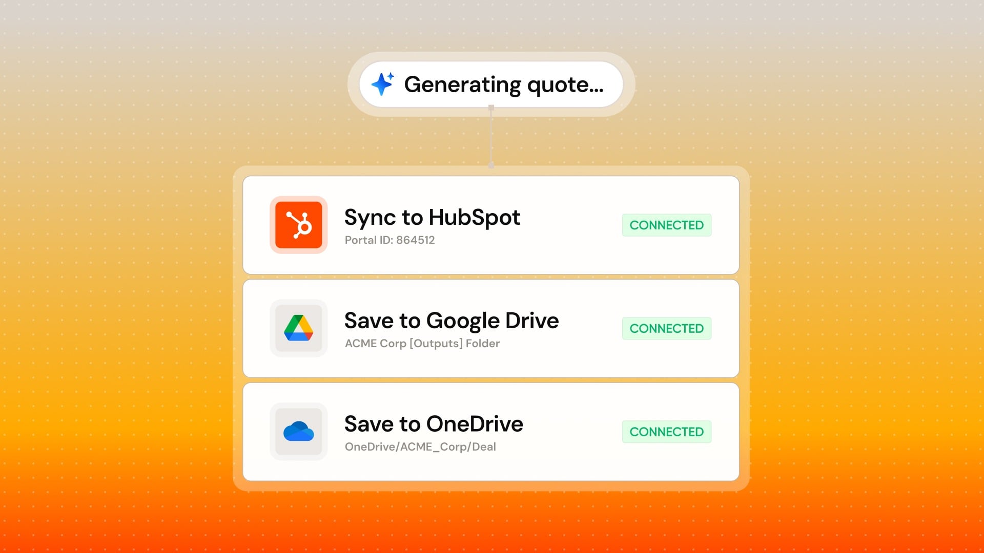 Sync documents to HubSpot, Google Drive & OneDrive